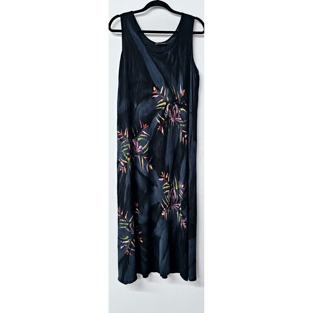 TROPICAL BATIK Hand Painted Sleeveless Y2K Women Maxi Dress